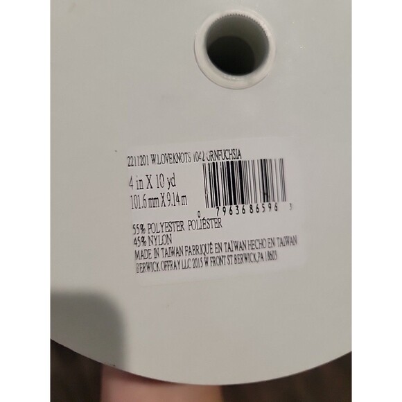 VTG Offray Love Knots Wired Edge Ribbon Green Base Pink Flowers Trim 6.75 Yds - Picture 3 of 9